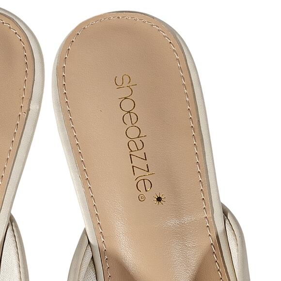 Shoedazzle Kheo Pointed Toe Mule Flats Bone 8 NIB - Picture 9 of 16